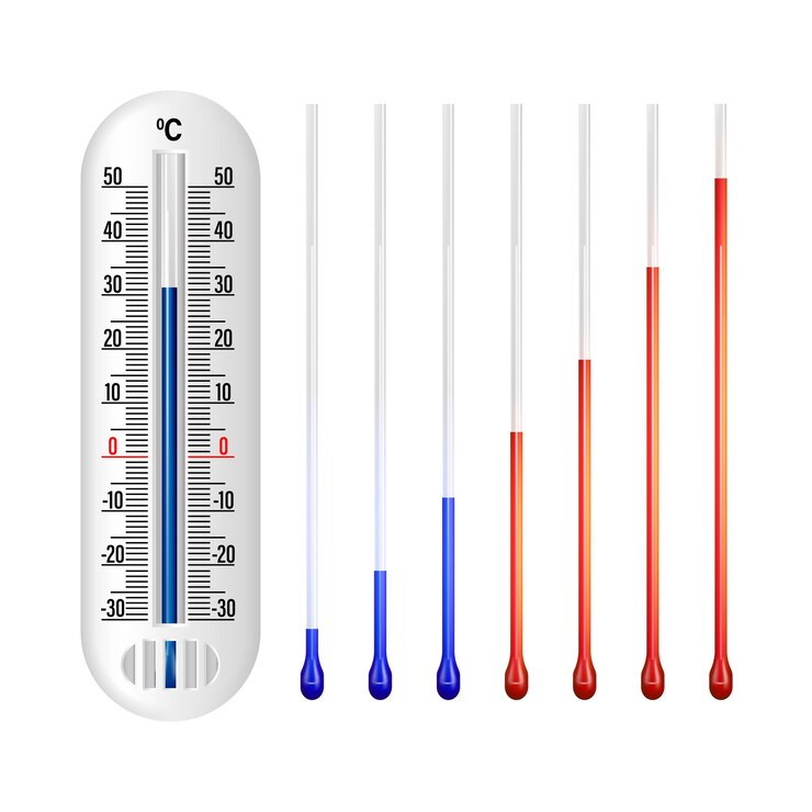 celsius meteorology thermometer measuring heat cold winter temperature isolated white background realistic vector illustration 1284 84089