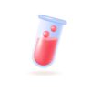 test tube with red liquid chemistry lessons 3d illustration cartoon drawing laboratory tool equipment 3d style white background education chemistry concept 778687 1673