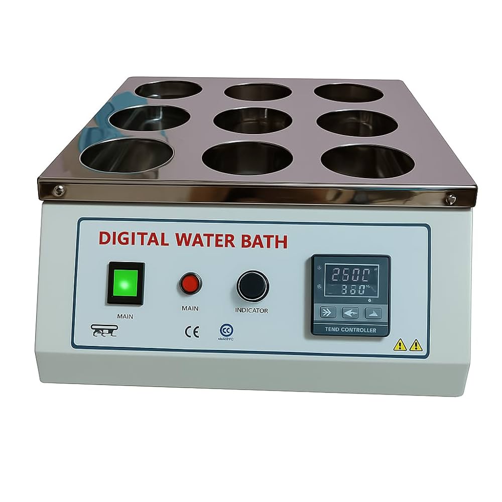 Water bath with 6 concentric adaptors