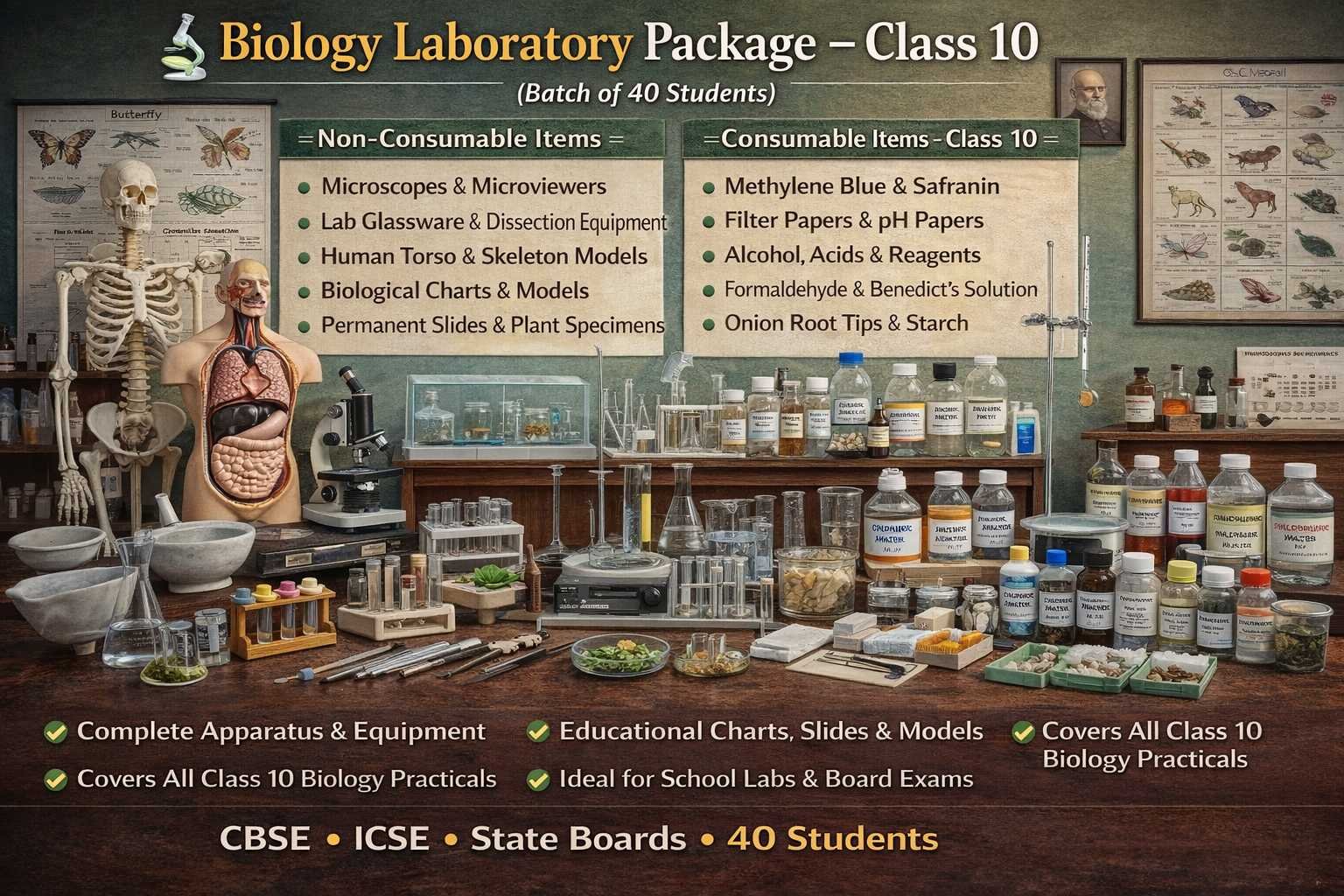 Biology Laboratory Package for Class 10