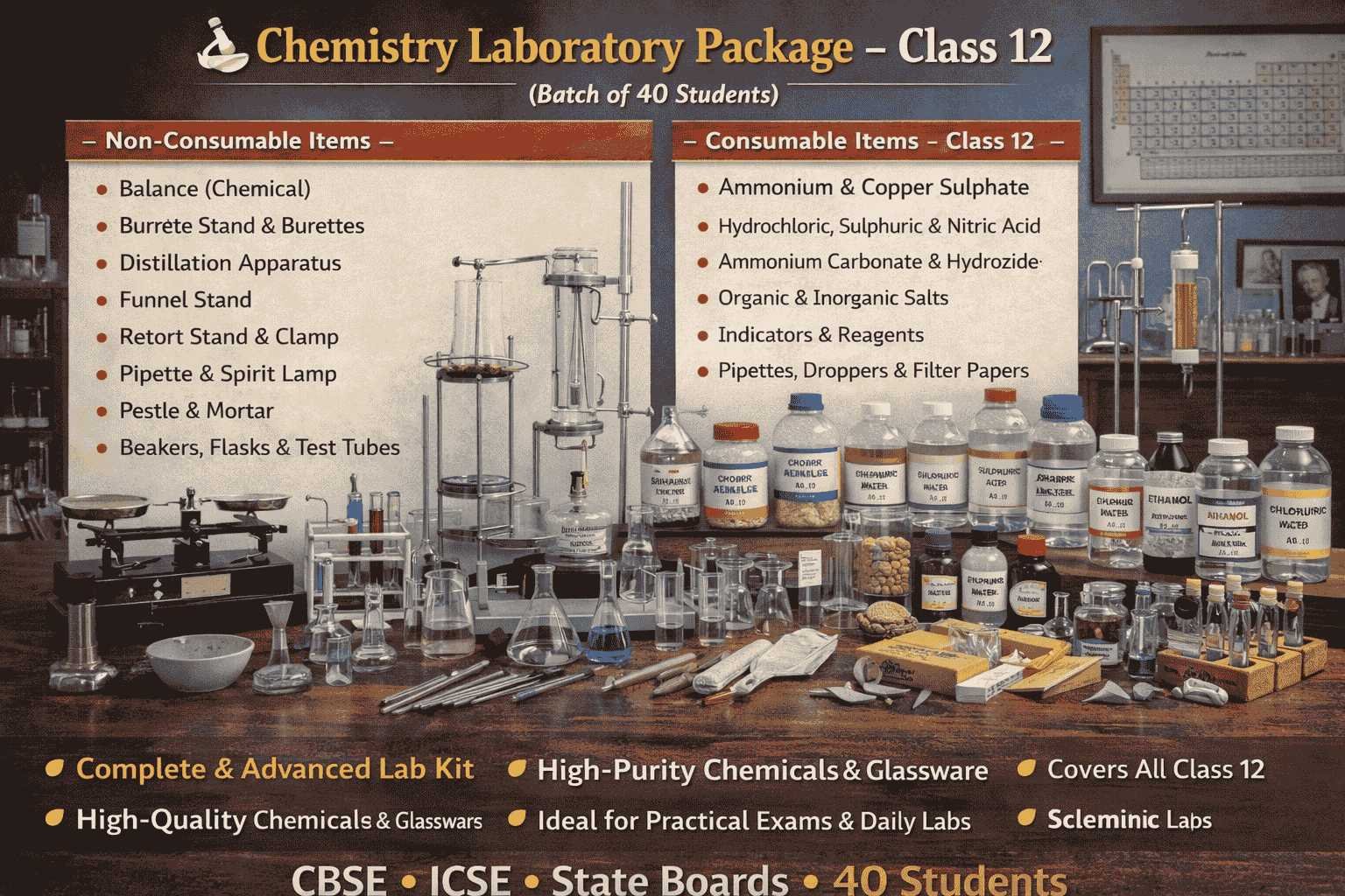 Chemistry Laboratory Package - Class 12